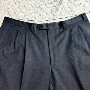 Canali Men's Dress Pants Size 41-42x30 Pure Wool‎ Trousers Pleated Italy
